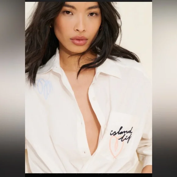 Scotch & Soda White Button-Down Shirt with Embroidered Tag - Picture 4 of 13